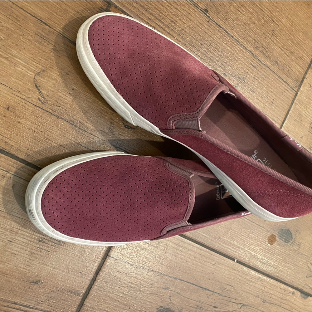 Keds size 9 suede slip on shoes